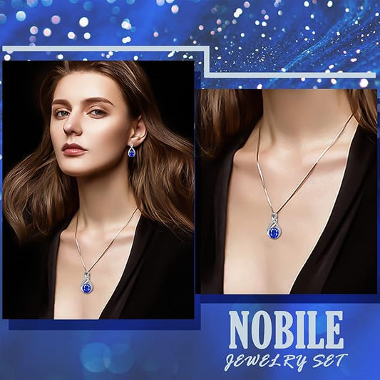 Crystal Jewelry Sets For Women 18K White Gold Plating Bracelet Necklace