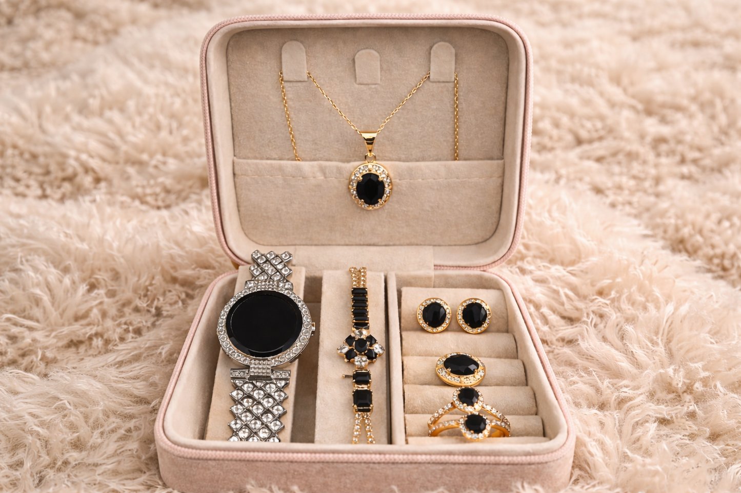 👑 Royal Black Touch Watch Majesty Diamond Set (B2T)