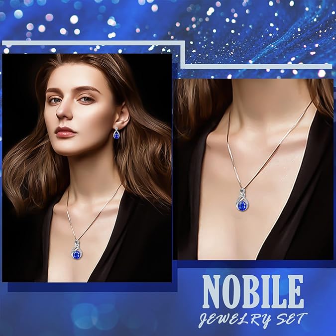 Crystal Jewelry Sets For Women 18K White Gold Plating Bracelet Necklace