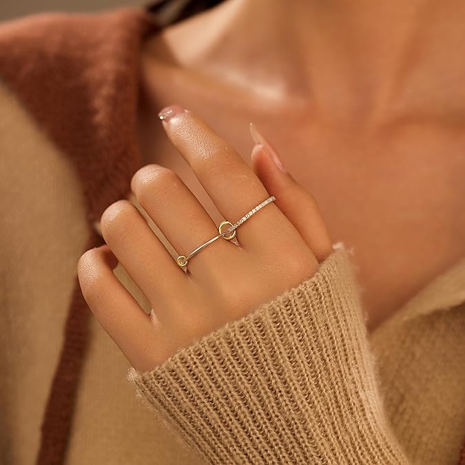 14K Gold Plated Interlocked Stackable Rings