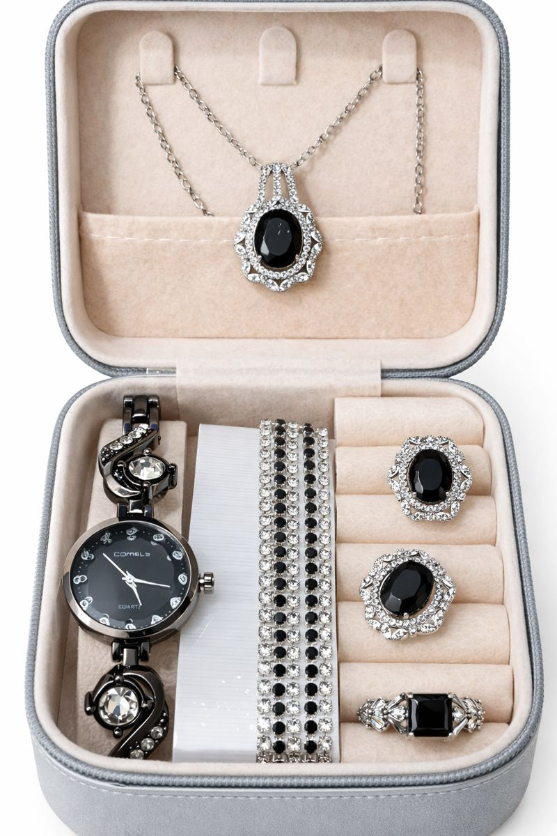 Luxury Black(B1) Crystal Jewelry Gift Set for Women