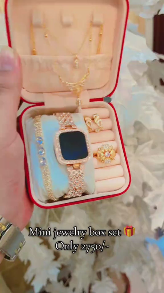 Elegant (G1) jewelry box featuring a stunning LED watch with sparkling gold-plated jewels